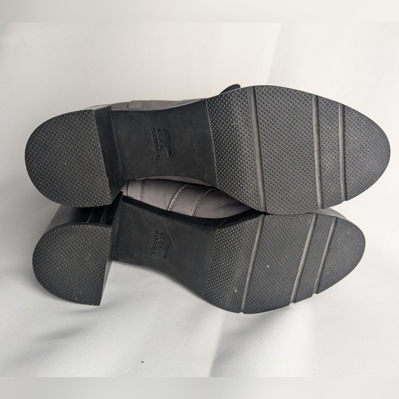 SOREL MARGO Leather Heel Booties Color Gray Size 10.5 With Laces - Picture 15 of 15